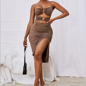 Cut out split side dress